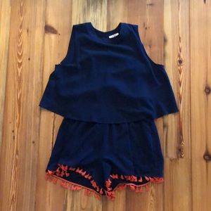 Umgee navy romper size medium